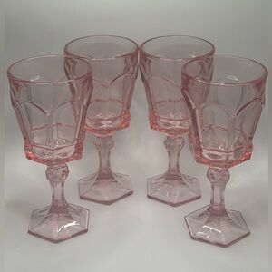 Vintage Fostoria Virginia Pink Water Goblet - Set of 4